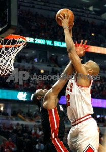 Wade posterized by Taj Gibson of the Chicago Bulls in Game 1 of the Eastern Conference Finals